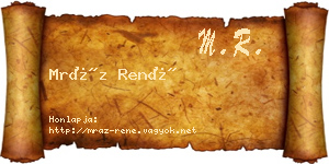 Mráz René névjegykártya